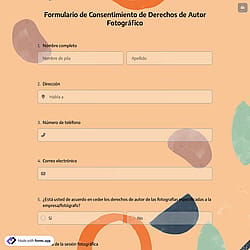 Formulario de Consentimiento de Derechos de Autor Fotográfico