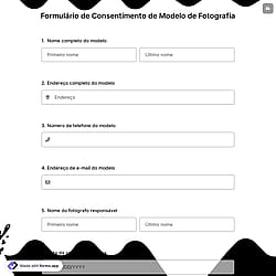 Formulário de Consentimento de Modelo de Fotografia