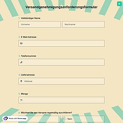 Versandgenehmigungsanforderungsformular