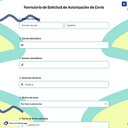 Formulario de Solicitud de Autorización de Envío