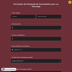 Formulaire de Demande de Consultation pour un Tatouage
