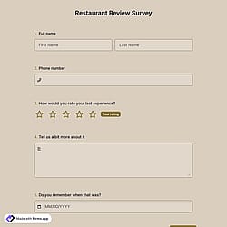 Restaurant Review Survey