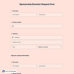 Sponsorship Donation Request Form