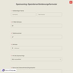 Sponsoring-Spendenanforderungsformular