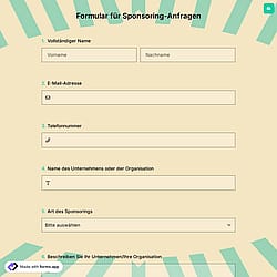 Formular für Sponsoring-Anfragen