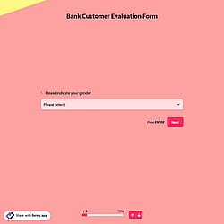 Bank Customer Evaluation Form