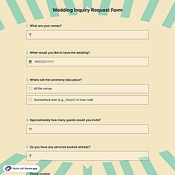 Wedding Inquiry Request Form 