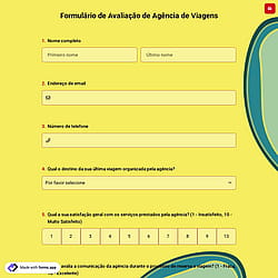 Formulário de Avaliação de Agência de Viagens