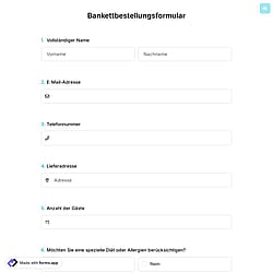 Bankettbestellungsformular