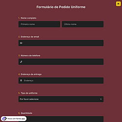 Formulário de Pedido Uniforme
