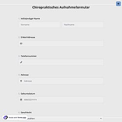 Chiropraktisches Aufnahmeformular