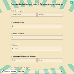 Formulario de Registro para la Conferencia de la Iglesia