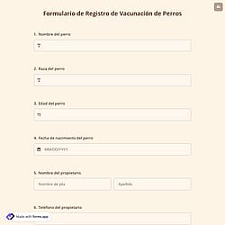 Formulario de Registro de Vacunación de Perros