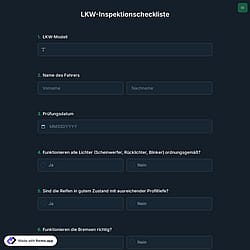 LKW-Inspektionscheckliste