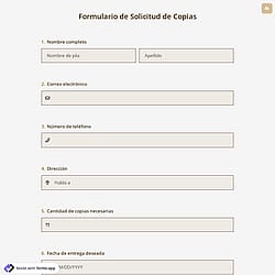 Formulario de Solicitud de Copias