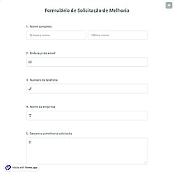 Formulário de Solicitação de Melhoria