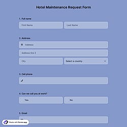 Hotel Maintenance Request Form