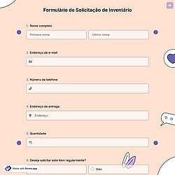 Formulário de Solicitação de Inventário