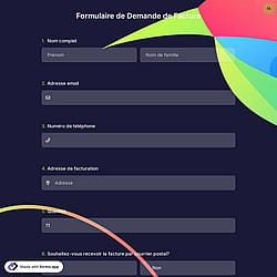 Formulaire de Demande de Facture