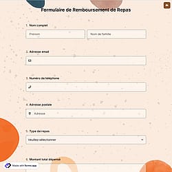 Formulaire de Remboursement de Repas