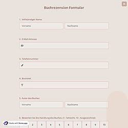 Buchrezension Formular