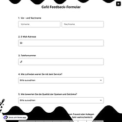 Café Feedback-Formular