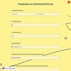 Fragebogen zur Coaching-Einführung