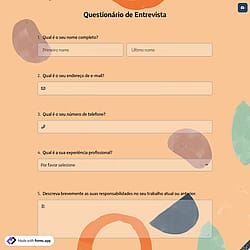 Questionário de Entrevista