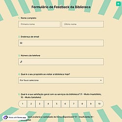 Formulário de Feedback da Biblioteca