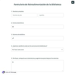 Formulario de Retroalimentación de la Biblioteca