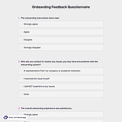 Onboarding Feedback Questionnaire