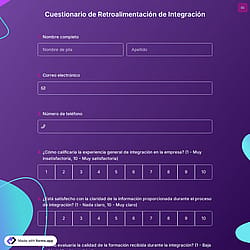 Cuestionario de Retroalimentación de Integración