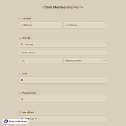 Choir Membership Form