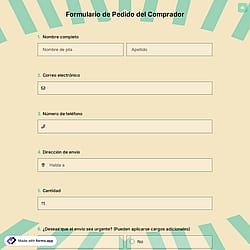 Formulario de pedido para compradores