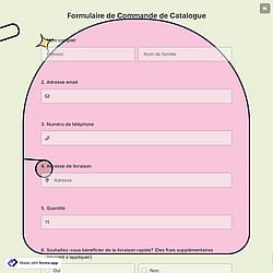 Formulaire de Commande de Catalogue