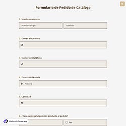 Formulario de Pedido de Catálogo