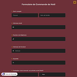 Formulaire de Commande de Noël