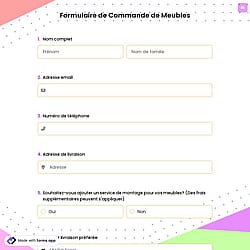 Formulaire de Commande de Meubles