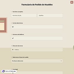 Formulario de Pedido de Muebles