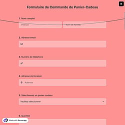 Formulaire de Commande de Panier-Cadeau