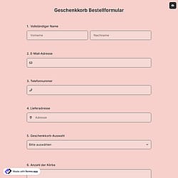 Geschenkkorb Bestellformular
