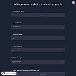 Heimlieferungsapotheke Rezeptbestellungsformular