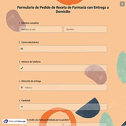 Formulario de Pedido de Receta de Farmacia con Entrega a Domicilio
