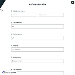 Arbeitsauftragsformular