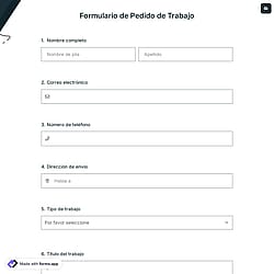Formulario de orden de trabajo
