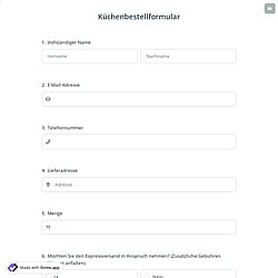 Küchenbestellformular