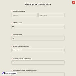 Wartungsauftragsformular