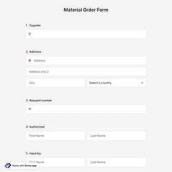 Material Order Form