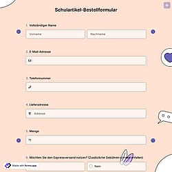 Schulartikel-Bestellformular