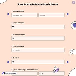 Formulario de Pedido de Material Escolar